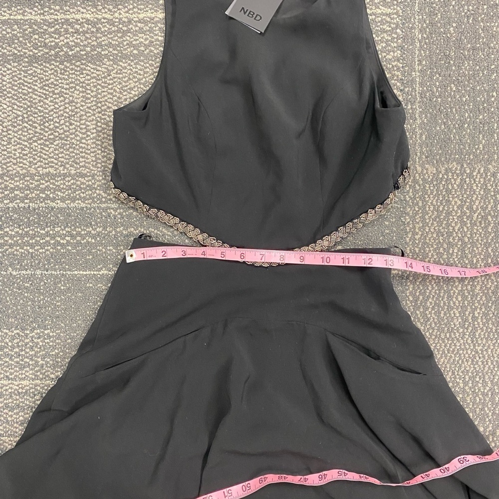 NWT NBD Black Embellished Cut Out Mini Dress Size M - Picture 10 of 12